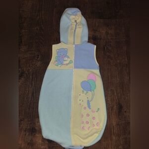 Vintage Wearable Sleep Blanket,  Bear and Giraffe Design
